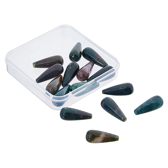 1 brins de perles d'agate indienne naturelle, larme