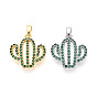 Латунные микро проложить кубического циркония подвески, без кадмия и без свинца, кактус