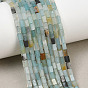 Natural Flower Amazonite Beads Strands, Cuboid