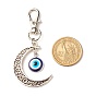 Tibetan Style Pendant Decorates, with Resin Evil Eye Cabochons, Alloy Pendants & Lobster Claw Clasps