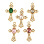 Pendentifs en acier inoxydable, avec strass, charmes croisées, placage ionique (ip), réel 304 k plaqué or