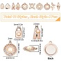 SUNNYCLUE 40Pcs 10 Style UV Plating Acrylic Pendants, with ABS Plastic Imitation Pearl Beads, Flat Round & Polygon & Fishbone & Trousers & Hand & Lady Bags & High-Heeled Shoes & Lock & Star