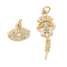 Латунные микро проложить кубического циркония подвески, Злые чары глаз, без свинца и без кадмия, стойки покрытие, долговечный