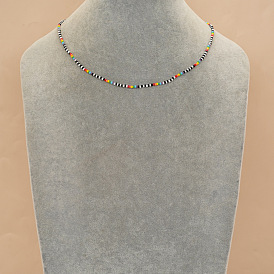 Boho Miyuki Beaded Necklace - Handmade Colorful Minimalist Jewelry for Women