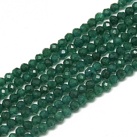 Perles naturelles, perles de jade , facette, teint, ronde