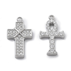 304 микро нержавеющей стали прокладывать Цирконом подвески, крест прелести, ионное покрытие (ip)