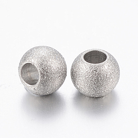 304 Stainless Steel Textured Beads, Rondelle