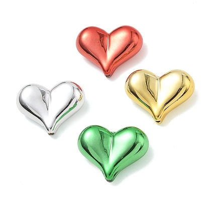Рождественские акриловые бусины с УФ-покрытием, сердце