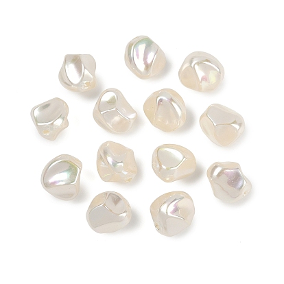 Уф-покрытие пластиковых бус, радужный, самородки