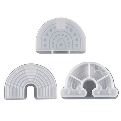 Moule bougeoir en silicone pour vertical, fabrication de bougies en résine bricolage, arc en ciel