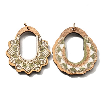 Подвески из тополя с принтом, , с целью перехода в кольце