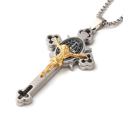 Gothic 201 Stainless Steel Pendants Necklaces, Jesus Cross