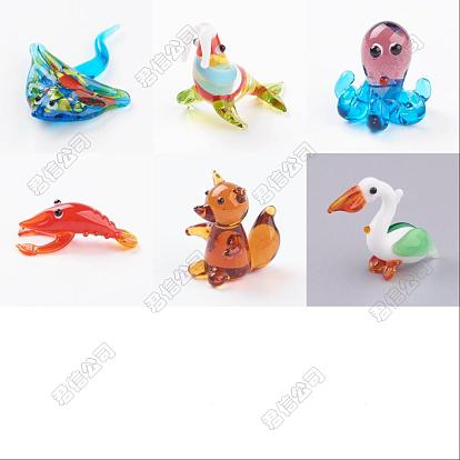6Stück 6Stile Heimdekorationen, handgefertigt Murano-Display Dekorationen, Mischformen