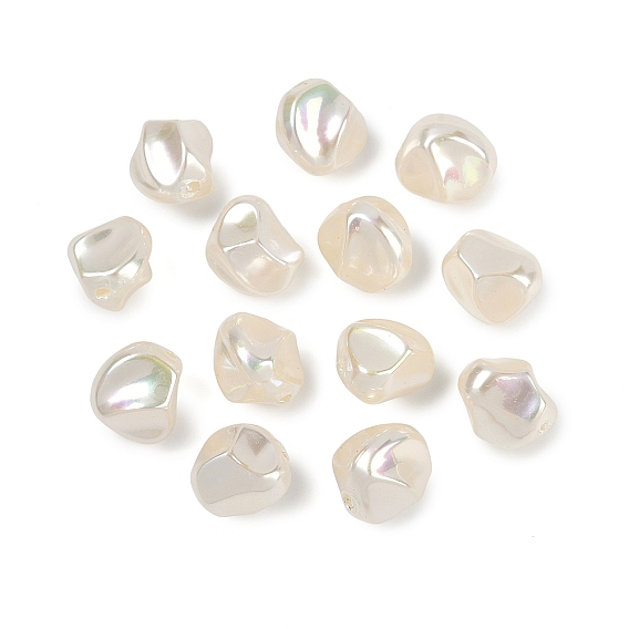 Уф-покрытие пластиковых бус, радужный, самородки