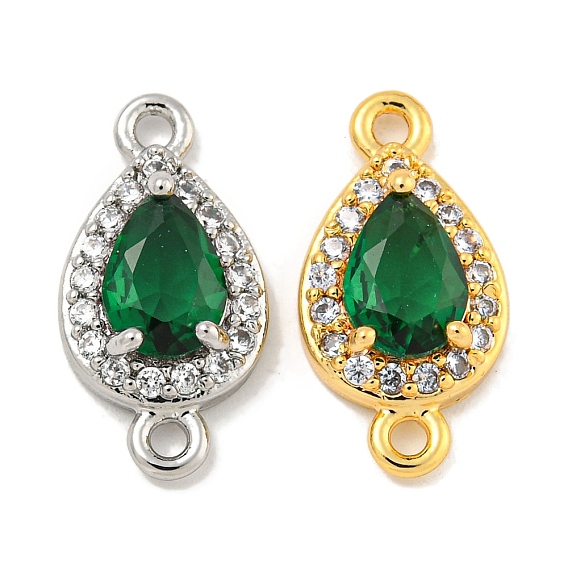 Подвески из латуни с прозрачным и зеленым фианитом, без кадмия, без никеля и без свинца, слезные ссылки
