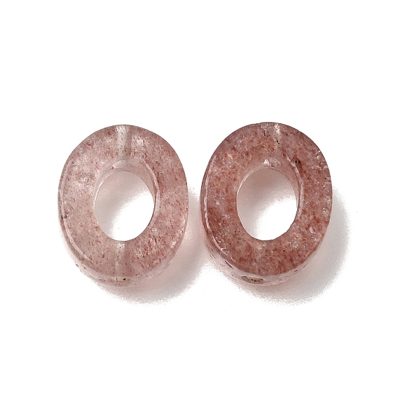 Natural Strawberry Quartz Bead Frames, Oval