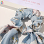 Chic Floral Hair Accessory for Women - Triangle Ribbon Peony Bow Scrunchie Headband