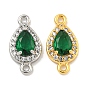 Подвески из латуни с прозрачным и зеленым фианитом, без кадмия, без никеля и без свинца, слезные ссылки