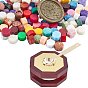 Kit de sceau de cire, y compris four à cire en bois octogonal, avec les accessoires en laiton, cuillère de fonte, particule de cire à cacheter