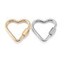 304 Stainless Steel Screw Carabiner Lock Charms, for Necklaces Making, Heart