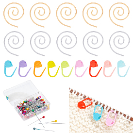 CHGCRAFT Knitting Tool Kit, including Iron Crochet Stitch Marker, Crochet Clip & Head Pins, Eco-Friendly ABS Plastic Knitting Crochet Locking Stitch Markers Holder