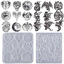 Dragon Pendants Food Grade Silicone Mold, Resin Casting Molds, for UV Resin, Epoxy Resin Craft Making