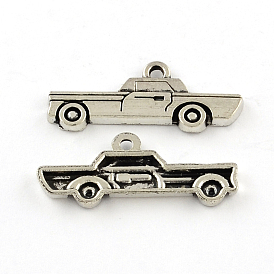 Tibetan Style Zinc Alloy Car Charms, Lead Free & Cadmium Free, 11x27x2mm, Hole: 2mm, about 500pcs/500g