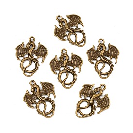 Tibetan Style Pendants, Alloy Dragon Necklace Pendants, 35x28x2mm, Hole: 2.5mm, about 294pcs/1000g