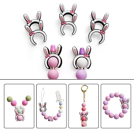 Rabbit Silicone Beads, Chewing Beads For Teethers, DIY Nursing Necklaces Making