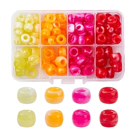 8 Style Acrylic European Beads, Imitation Gemstone, Large Hole Beads, Rondelle