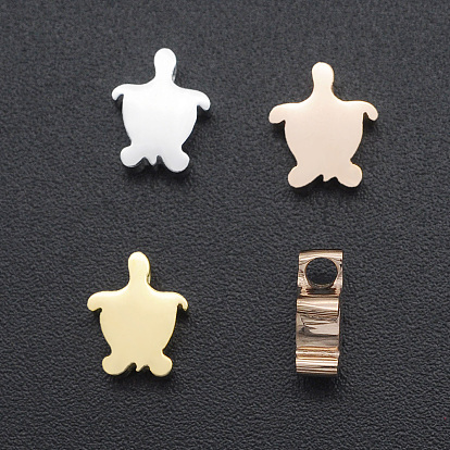 201 Stainless Steel Charms, for Simple Necklaces Making, Stamping Blank Tag, Laser Cut, Tortoise