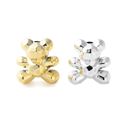 Гальванопокрытие непрозрачные акриловые бусины, медведь, граненые