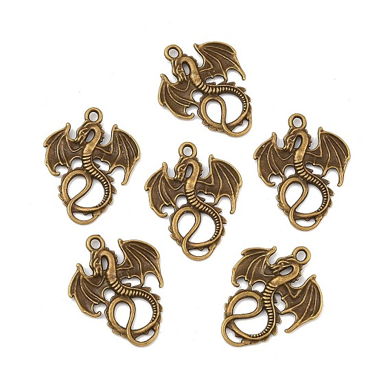 Подвески в тибетском стиле , сплав дракон колье подвески, 35x28x2 мм, Отверстие : 2.5 мм , около 294 шт / 1000 г