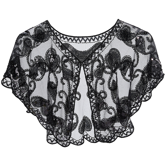 Polyester with Plastic Sequin Shawls, for Clothing Accessories