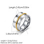 304 Stainless Steel Wide Band Finger Rings, Stripe
