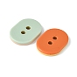 2-Hole Resin Buttons, Two Tone, Oval