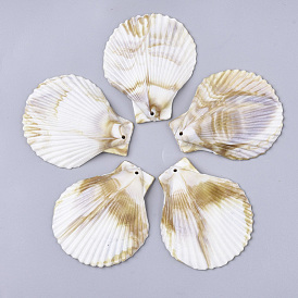 Acrylic Pendants, Imitation Gemstone Style, Shell/Scallop