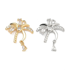 Латунные микропаве прозрачные подвески с фианитом, Дерево прелести