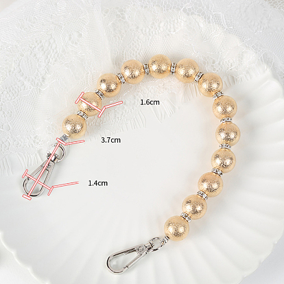 Resin Beads Bag Chain Shoulder, with Metal Clasp, for Bag Straps Replacement Accessories