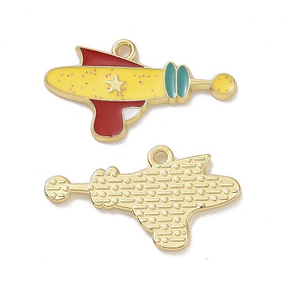 Christmas Theme Rack Plating Alloy Enamel Pendants, with Glitter Powder, Light Gold Tone Bubble Gun Charms