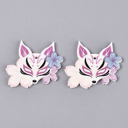 Pendentifs acryliques imprimés, fox