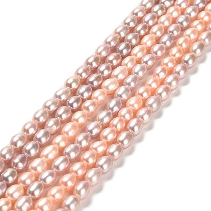 Natural Cultured Freshwater Pearl Beads Strands, Rice, Grade 5A