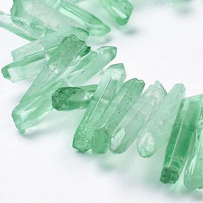 Natural Quartz Crystal Points Beads Strands, Dyed, Nuggets