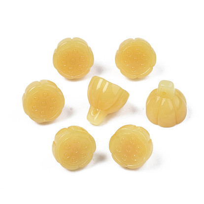 Transparent Spray Painted Glass Charms, Seedpod of the Lotus