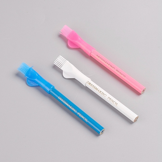 Coser lápices de tela con tapa de cepillo, lápiz soluble en agua lápiz de marca de sastre, para marcadores personalizados y herramientas de trazado