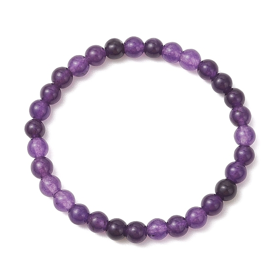 Браслеты из натурального кварца с эластичными бусинами для женщин и мужчин, круглые, окрашенная и подогревом