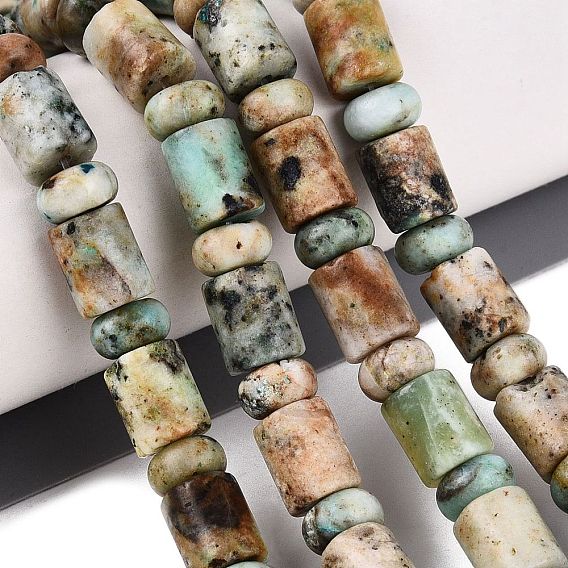 Natural Chrysocolla and Lapis Lazuli Beads Strands, Barrel & Rondelle