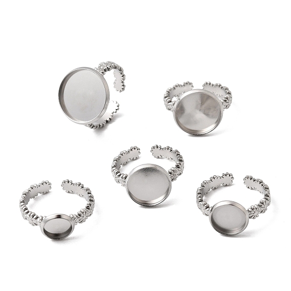 Цветок 304 манжетное кольцо из нержавеющей стали, круглые настройки колец для чашек