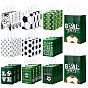 30Pcs 10 Styles Paper Football Pattern Printed Carry Storage Tote Bags, Shopping Bags for Chocolate, Candy, Cookies Gift Packing, Rectangle