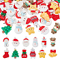 72Pcs 12 Styles Christmas Theme Opaque Resin Pendants, Mixed Shapes, with Platinum Iron Loop